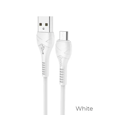 Кабель USB - микро HOCO X37 Cool power, 1.0м, круглый, 2.1A, силикон, белый 6931474710505