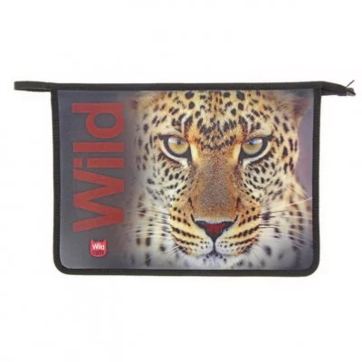 ПТ-83 Грозный леопард-папка д/тетрадей А4 на молнии