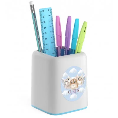 Набор настольный пластиковый ErichKrause Forte Cupids белый с голубой вставкой 57979