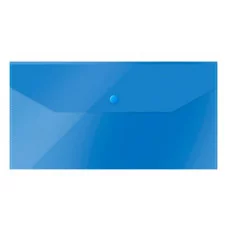 Папка-конверт на кнопке OfficeSpace С6, 150мкм, пластик, полупрозрачная, синяя 267533