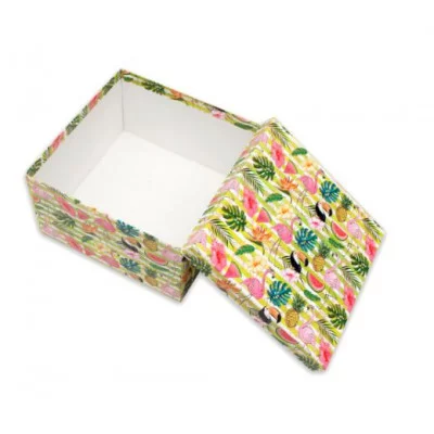 Коробка квадратная подарочная 1 шт Тропикано 25,5 х 25,5 х 17 см РазборПП-3097