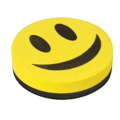 Стиратель магнитный для магнитно-маркерной доски круглый диаметр 90 мм Смайлик STAFF 236751