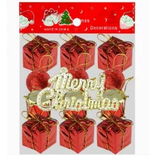 Набор новогодних украшений 3 см Чудесный Новый год красный 13 шт. НУ-4416