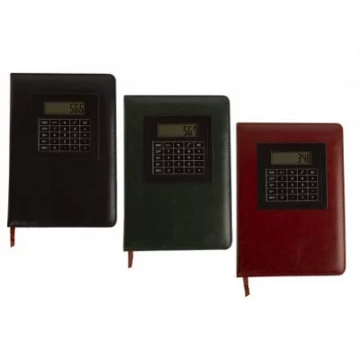 Бизнес-блокнот с калькулятором, А5, Yalong, 7БЦ, иск кожа, ляссе, ассорти,  клетка, 120л. YL-JSQ-01