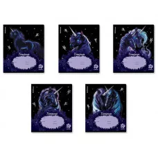 Тетрадь школьная ученическая ErichKrause Black Unicorn, 18 листов, клетка, выборочный УФ-лак  018019154-63272