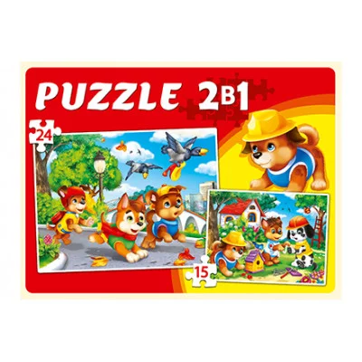 03. МАКСИ-ПАЗЛЫ 2 в 1. ДРУЖНЫЕ ЩЕНКИ (15 и 24 эл.) (Арт. П-0676)