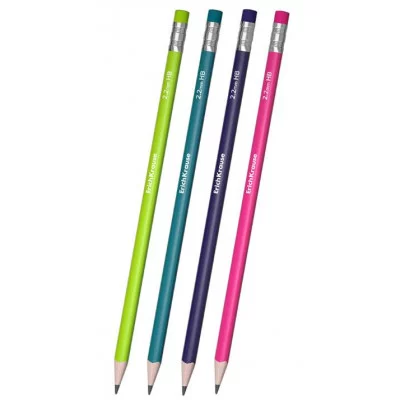 Чернографитный карандаш ErichKrause Panda Hugs, круглый, с ластиком, НВ 62762