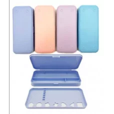 Пенал короб DG-325 Прямоугольный, пластиковый, 1 отделение с секциями и вставкой-разделителем, цвета ассорти, в пакете 331244