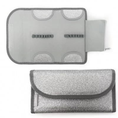 ПМП 41-55 Кож/зам серебряное сияние-пенал коз/зам блеск на липучке, 220х115 мм 60390
