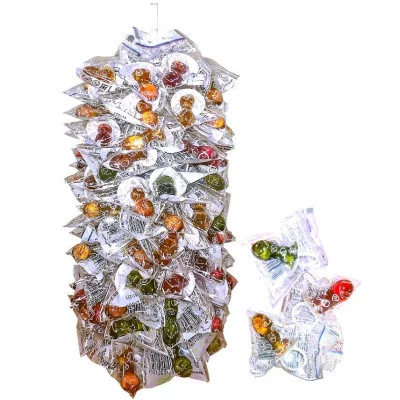 Карамель леденцовая 1шт "Соска" со вкусом арбуза, яблока, жженый сахар ассорти 8г