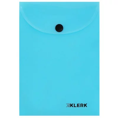 Папка-конверт на кноп А6 (115*165мм) 0,18мм KLERK Pastel 241312 непрозрачная голубой 241312