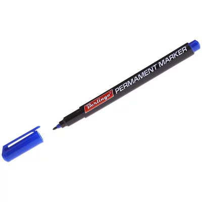 Маркер перманентный Berlingo синий, пулевидный, 1мм BERLINGO_ 117149