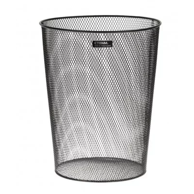 Корзина для бумаг СТАММ, 09л, сетчатая, металлическая, черная 355986