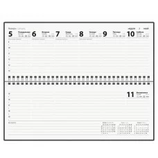 Планинг датированный 2026 285х112 мм, STAFF, гребень, картонная обложка, 64 л., "Black style", 117363