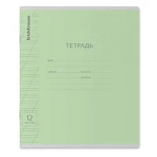 Тетрадь школьная ученическая ErichKrause Классика Visio зеленая 12 листов косая линейка 46467
