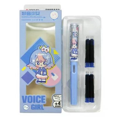 Ручка перьевая DE-12 0,5мм, с 4 картриджами, цвета ассорти GB-52203 329882