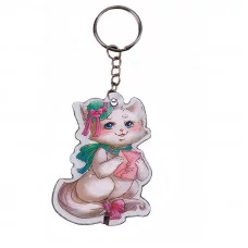 Брелок-фонарь Феникс Презент "Кошечка", ПВХ, кольцо для ключей на цепочке из нержавеющей стали, пакет с подвесом 325835