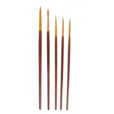 Набор кистей (синтетика, №2,3,5,6,7) (НК-2810) 5 шт,деревянная ручка,  НК-2810