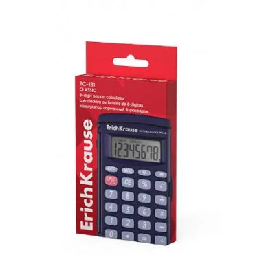 Калькулятор карманный 8-разрядов ErichKrause PC-131 Classic, синий 1шт 62016