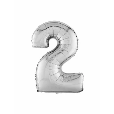 Шар Agura цифра 2 серебро (40\'/102см, 1 шт) 753781