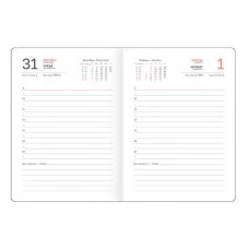 Ежедневник датированный 2026г., А6, 176л., твердый переплет, кожзам, BG "Nebraska. Dark red", красный 380104