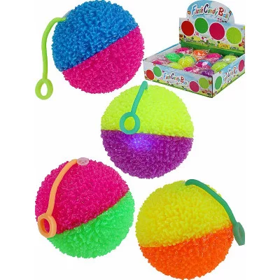 Мяч световой с веревкой "Пушистик" 7,5 см 1 шт. ( Арт. ИК-2968)