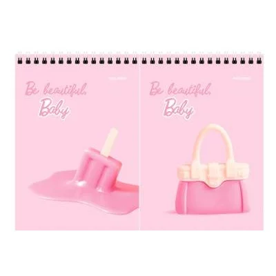 БЛОКНОТ А6 40л. на гребне BE BEAUTIFUL (Б40-3666) ассорти, цвет.мелов.обл, офсет, клетка Б40-3666