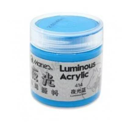Краска акриловая 50 мл. DJ-373 Люминисцентная "Голубая" в баночке №414 Maries 332993