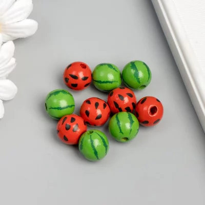 Бусины дерево для творчества "Арбуз" d=1,6 см набор 10 шт   9580880