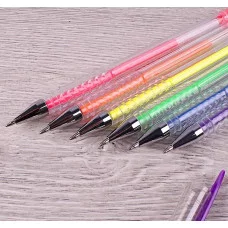 Набор ручек гел.  6цв. "Darvish" флюор. корпус прозрачный  упаковка на кнопке DV-118-6