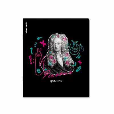 Тетрадь общая ученическая с пластиковой обложкой на скобе ErichKrause Persons, ФИЗИКА, 48 листов, клетка 60643