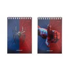 БЛОКНОТ А6 40л. на гребне СПАЙДЕР СИНИЙ (40-1958) ассорти, цвет.мелов.обл, офсет, клетка 40-1958