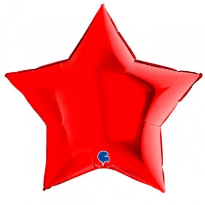Шар (18\'\'/46 см) Звезда, Красный, 1 шт. 19208R