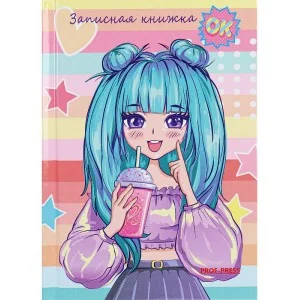 ЗАПИСНАЯ КНИЖКА А7 64л. КАВАЙНАЯ ДЕВЧОНКА перепл. 7БЦ, глянц.ламинация 64-6601