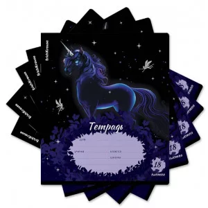 Тетрадь школьная ученическая ErichKrause Black Unicorn, 18 листов, клетка, выборочный УФ-лак  018019154-63272