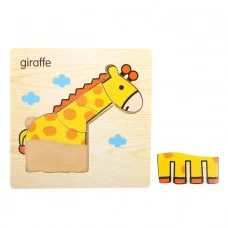Пазл-вкладыш на деревянном основании " Жираф" 2313354
