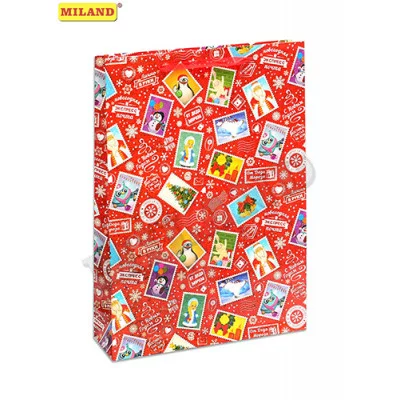 Optima Пакет подарочный с глянцевой ламинацией 18x23x8 см (М) Почта Деда Мороза, 128 г ПКП-8868