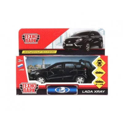 Машина металл LADA XRAY, 12см, открыв. двери, инерц, черный