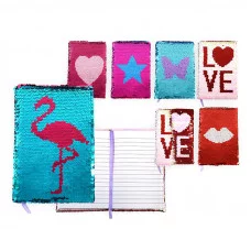 Блокнот M-3765 для записей SHINY с пайетками, 21,5х16,5см, 80листов, бумажный блок в клетку