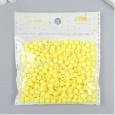 Бусины пластик "Светло-жёлтые" глянец набор 25 гр d=0,6 см   9424542