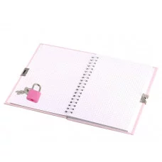 Подарочный блокнот 11,0 см * 15,0 см , гребень, Alingar, ламинация, конгрев, эффект 3D, замочек, 45 л., клетка, "Модница-малышка", бирюзовый AL11719