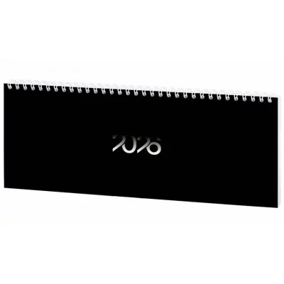 Планинг датированный 2026 285х112 мм, STAFF, гребень, картонная обложка, 64 л., "Black style", 117363