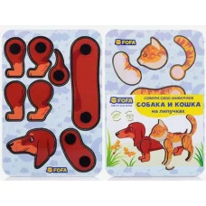 Пазл. Животные на липучках "Собака и кошка" комплект 2 шт ST0138