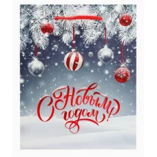 Dream cards Пакет подароч. с мат.лам. и глит. 18х23х10 см (M) Новогодний вечер 190гППК-2305