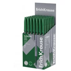 Ручка шариковая ErichKrause Slender Stick Grey 0.7, Super Glide Technology, цвет чернил зеленый 63084