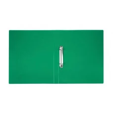 Папка на 2 кольцах СТАММ А4, 25мм, 500мкм, пластик, зеленая 343107