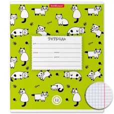Тетрадь 12л клетка мелов "Cats" зеленый ERICH KRAUSE 46530 022799