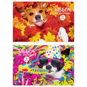 Альбом для рисования 12л А4 на скрепке ArtSpace Питомцы Funny dogs 280698