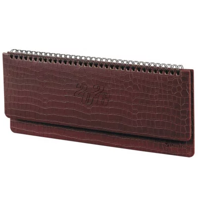 Планинг датированный 2026 305х140 мм BRAUBERG "Comodo", под кожу, темно-коричневый, 117222