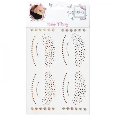 Набор Тату веснушки, снежинки, цветочки (золото, серебро), 2 вида, 15х21см Т21486 LUKKY FASHION 614-646